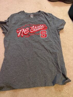 NC State Gray & Red Graphic Tee